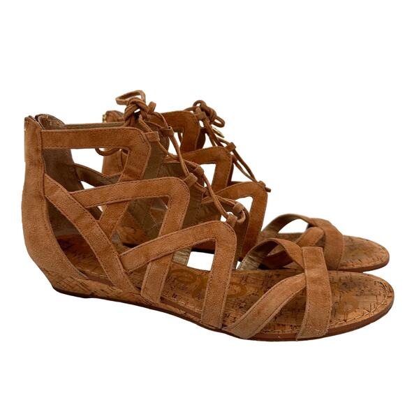 Sam Edelman Dawson Suede Cork Gladiator Sandals Size 9.5 - Picture 1 of 8
